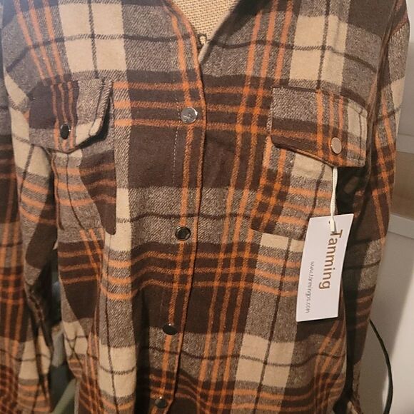Plaid Unisex Button Snap Shirt/Jacket Size S - Picture 3 of 6